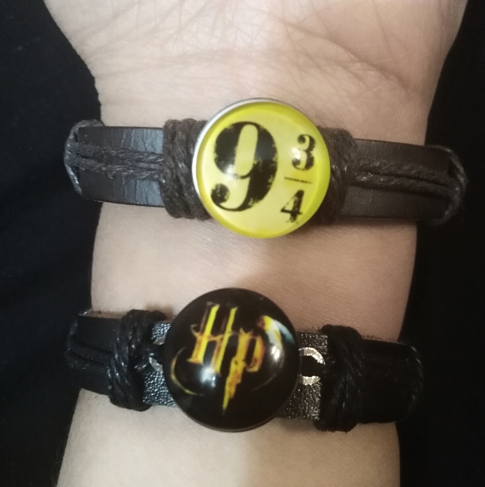 Harry Potter changeable snap bracelet leather